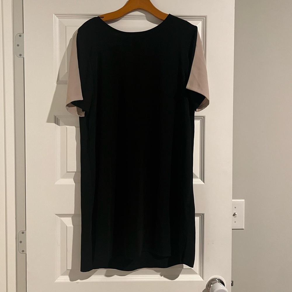 Zara Basic Black and Cream Colorblock Dress Size Large
